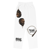 Image 1 of WOMENS MUZZLE WIDELEG JOGGERS WHITE