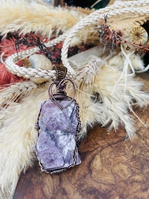 Image of Lepidolite rough grade a necklace 