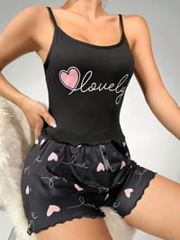 Image 3 of Women's Milk Silk Pajama Set Printed Camisole and Shorts Two-Piece Summer Comfort Homewear Sexy Loun