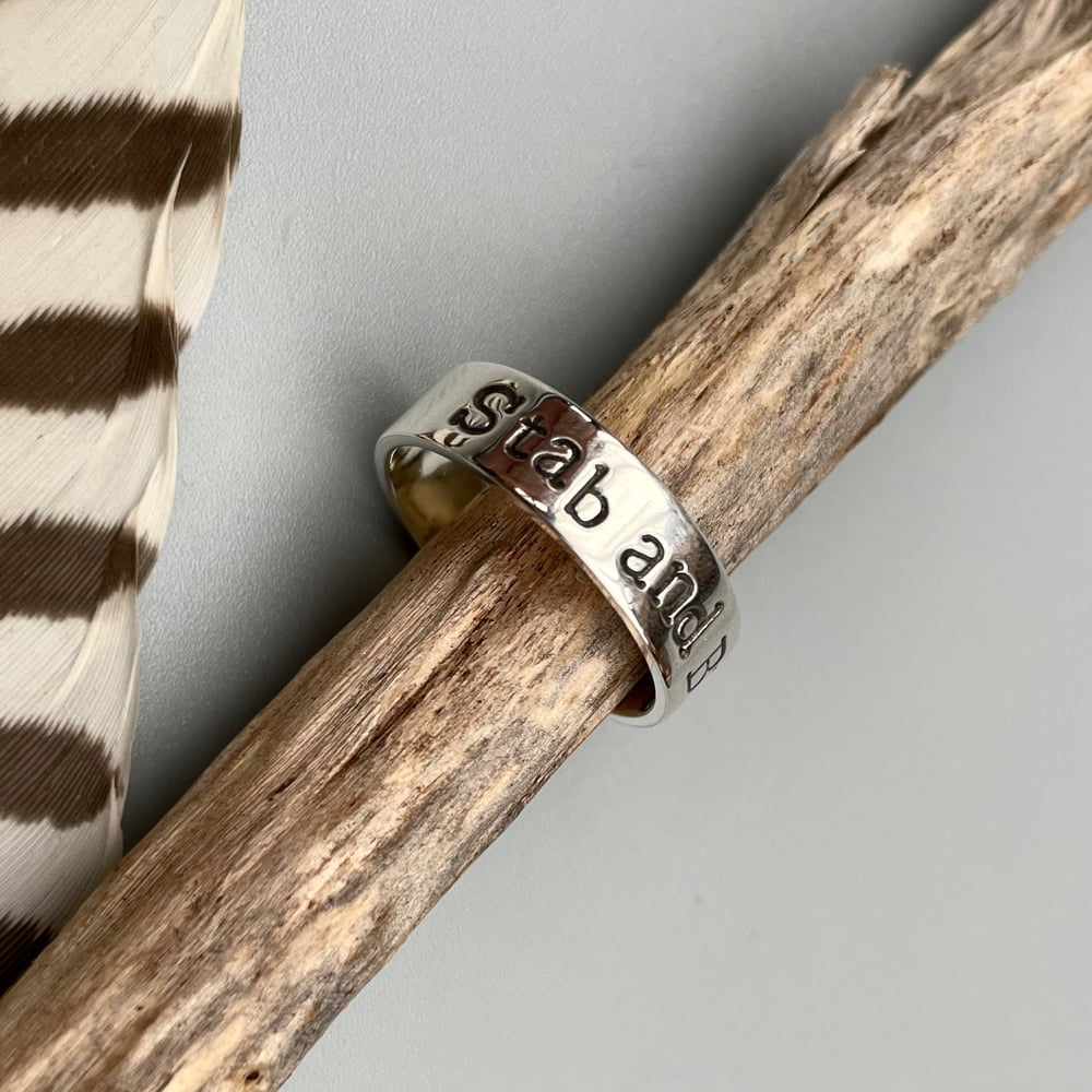 Stab and Burn Sterling Silver Handmade Ring