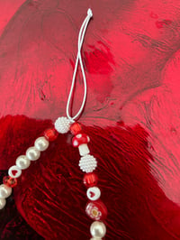 Image 2 of Red , Cream & White mobile phone charm