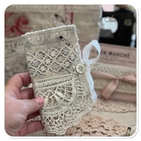 Image 9 of handmade french lace sewing pouch needle book and pin cushion