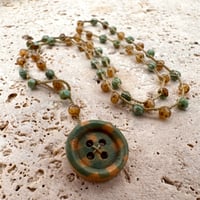 Image 1 of Boho Gingham Button Necklace