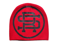 “Winners Circle” Short Knit Beanie - Red