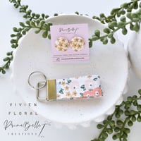 Image 5 of Button Earrings and Mini Key Fob - Gift Set