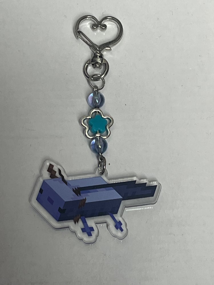 Image of minecraft axolotl keychain 