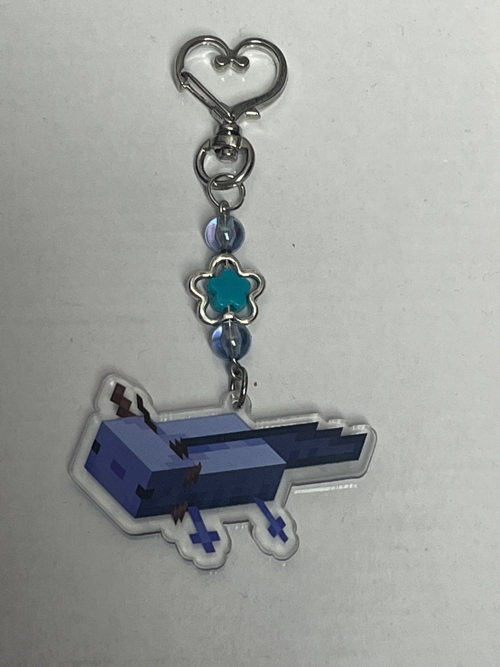 Image of minecraft axolotl keychain 