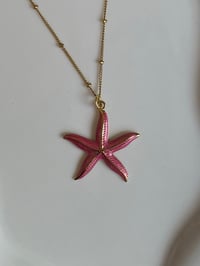 Image 1 of Large Pink Starfish Necklace 