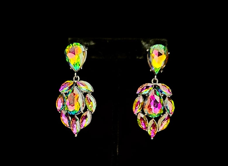 Image of Pink/Green Fancy Pierced Earrings 