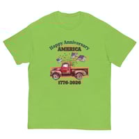 Image 12 of Unisex classic tee, Happy 250th Anniversary America 1776–2026  Patriotic Vintage Truck Tee Shirt