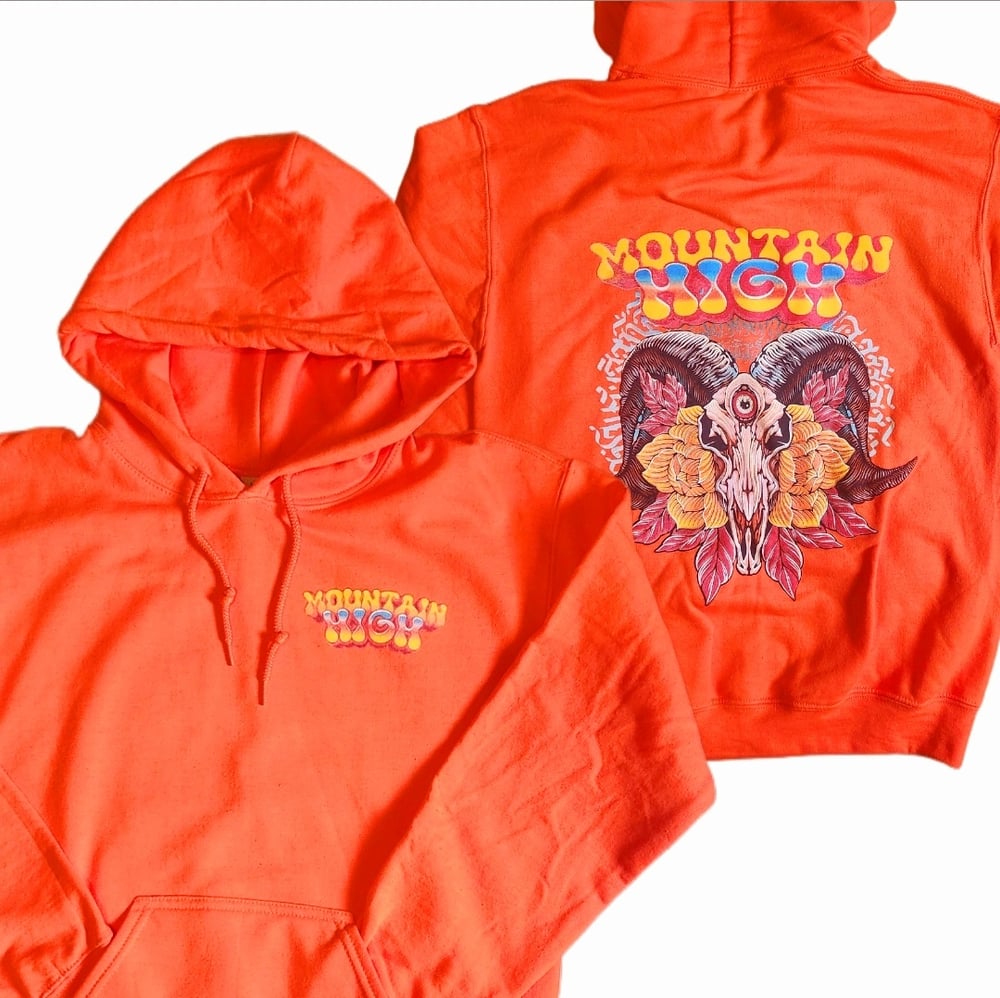 Image of GOAT/FLOWER HOODIE- ORANGE 