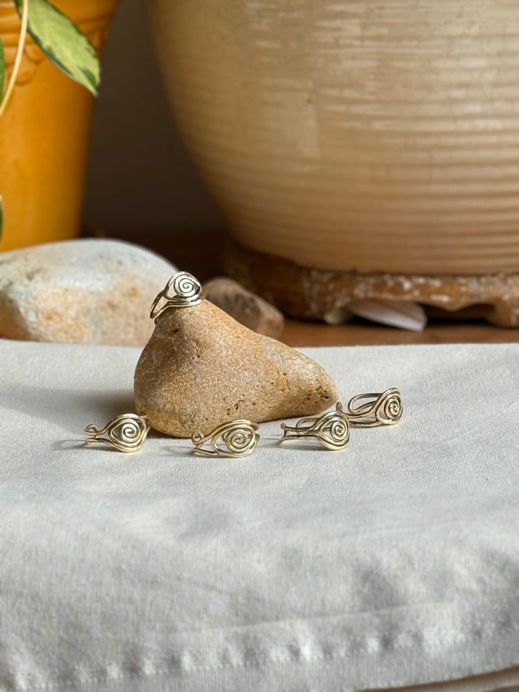 Image of Hand crafted adjustable brass ring
