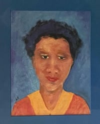 Image 3 of Blue Oil Portrait on Canvas