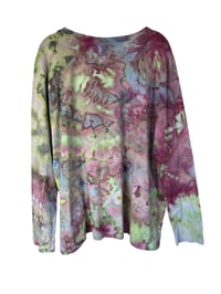 Image 8 of 3XL Ladies Long-Sleeve Stretch Tee in Spring Watercolor Ice Dye
