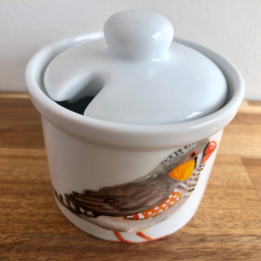 Zebra Finch Sugar Pot