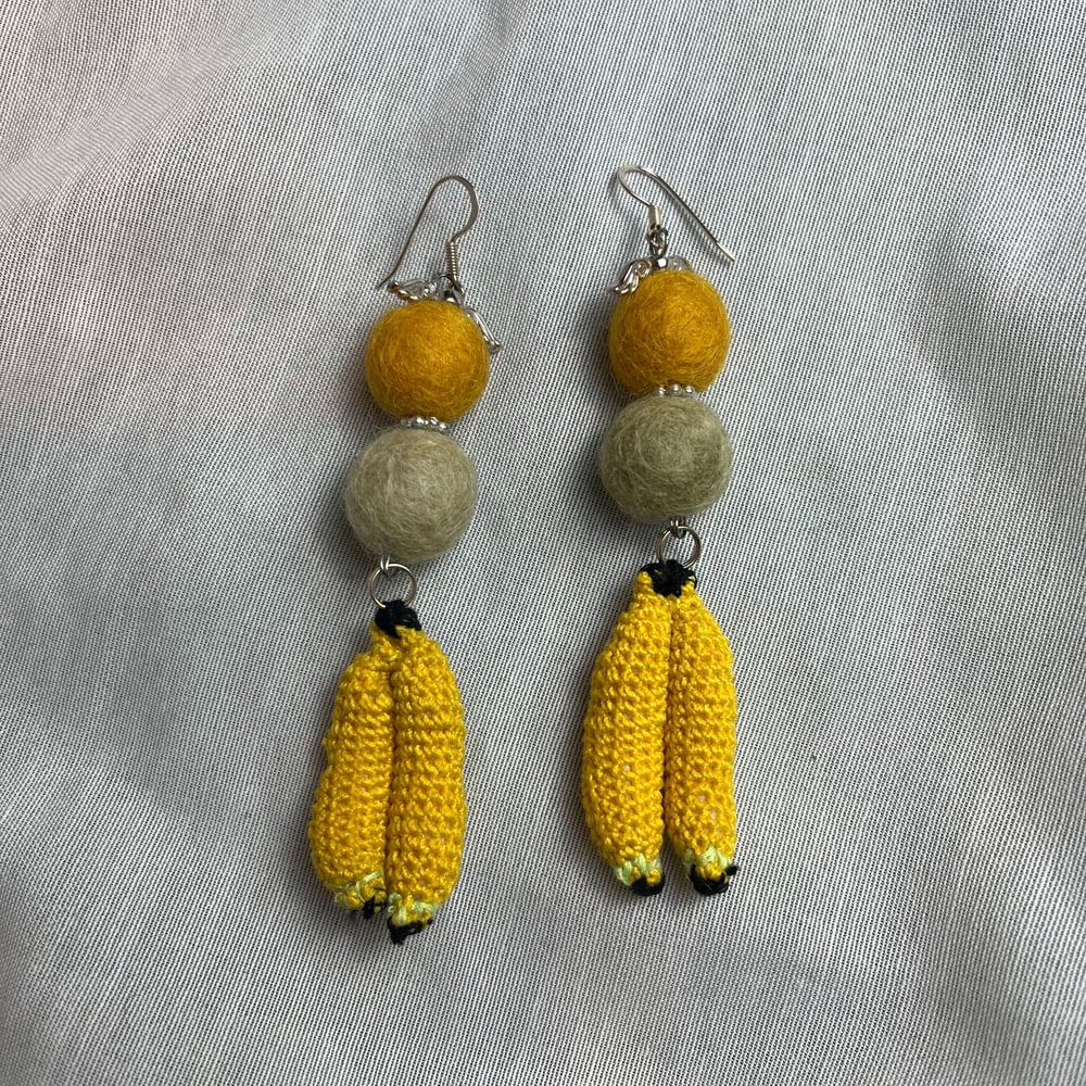 Image of  BANANAS crocheted earrings