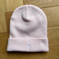 Pastel Pink Embroidered Symbol Beanie