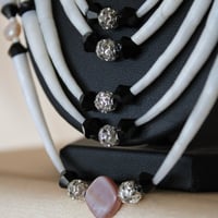 Image 4 of 5 strand Dentalium & Pink Pearl Necklace