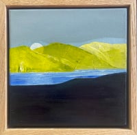 Image 1 of ‘Moon Rise’ Oil framed in oak