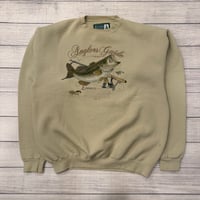 Image 1 of Vintage Anglers Guide Bass Crewneck - L