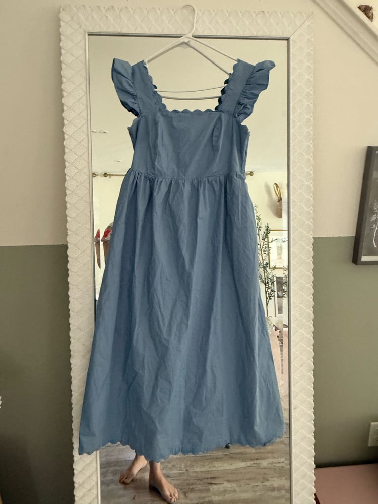 Image of Blue ruffle dres