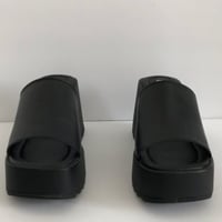 Image 7 of STEVE MADDEN Black Genuine Leather Platform Slide Sandals