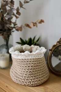 Image 3 of Handmade Crochet Chunky Ruffle Basket