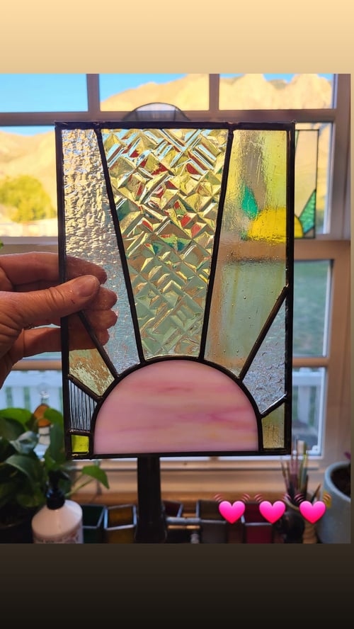 Image of Sunrise mini panel- stained glass