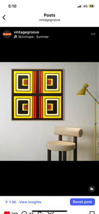 Image 5 of ‘Time Warp’ acrylic painting on canvas oak frame