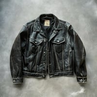 Image 1 of Vintage Crocker Leather Trucker Jacket