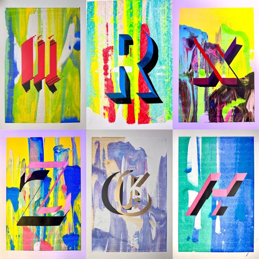Image of A3 Monoprint/Typography By Ricky Martin CBBC's Art Ninja 
