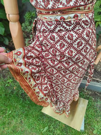 Image 3 of Pasha Co ord set top and frill wrap skirt - Brown