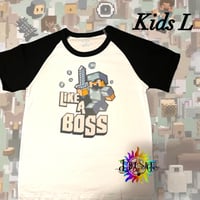 Kids Minecraft baseball tee - L