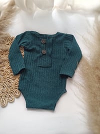 Image 1 of Baby Boys Bodysuit for Photoshoot |Asher | 6-9 months | emerald green