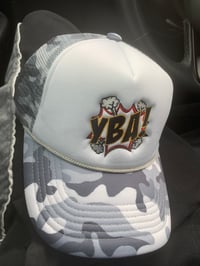 Image 2 of YBA Trucker hat (Grey & White)