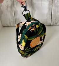Image 1 of Keychain backpack in Black with peaches