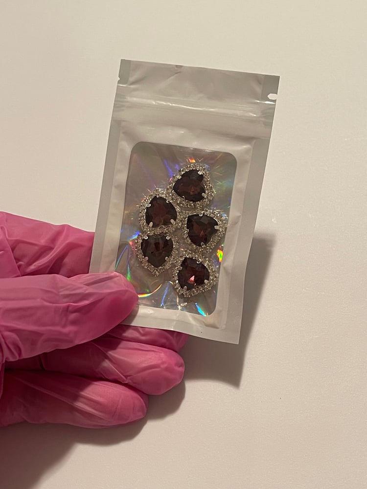 Image of BROWN BLING HEARTS