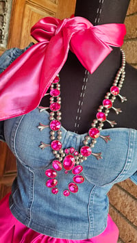 Image 2 of Pink Crystal Western Necklace 