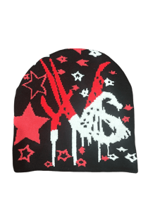 Image 1 of You Vs. Society Beanie - Red/Black/White