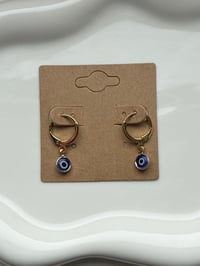 Image 2 of Small Gold Evil Eye Huggies