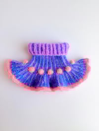 Image 1 of Sofie and Iris Pink, Lilac, Strong Blue and Coral Mohair Collar