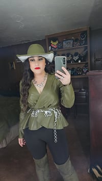 Image 17 of Paris Faux Leather Blouse 