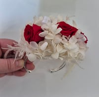 Image 5 of Red Rose & White Hydrangea Wrist Corsage