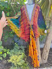 Image 2 of Wanderlust maxi dress Sari tie dye Red n Orange upto 18 uk