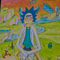 Image 2 of Rick no peace anywhere hand painted canvas