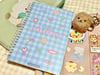 blue gingham sticker book