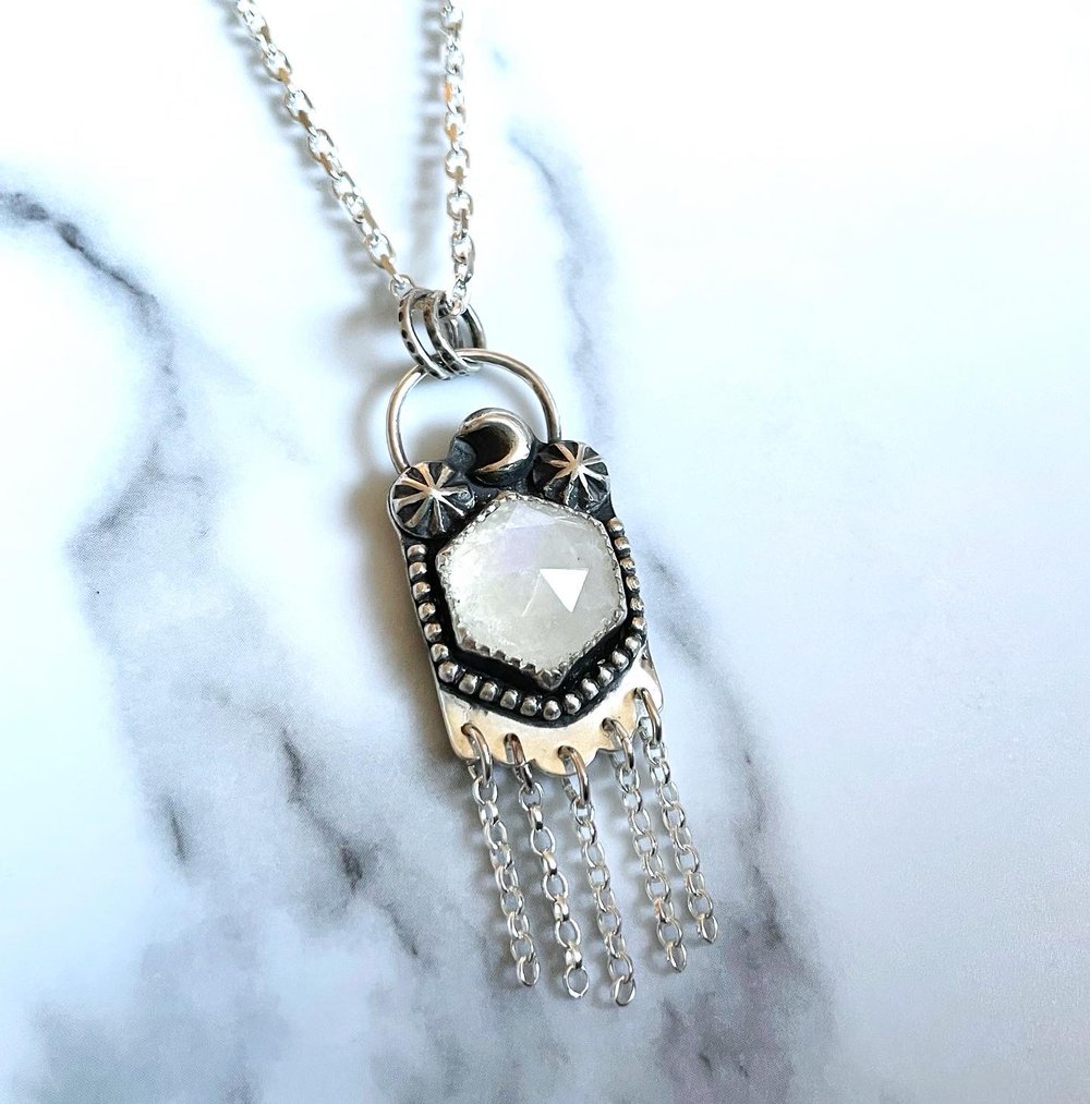 Handmade Sterling Silver Moonstone Pendant 925