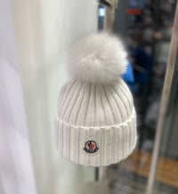 Image 4 of Monclėr Beanie with Rabbit Fur