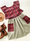 Ready made Mint & Maroon Check Skirt/Top Set size 10 with free postage 