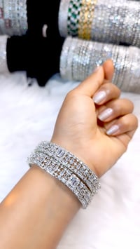 Image 3 of 2 Pieces American Diamond Bangles Set_GPB_1231